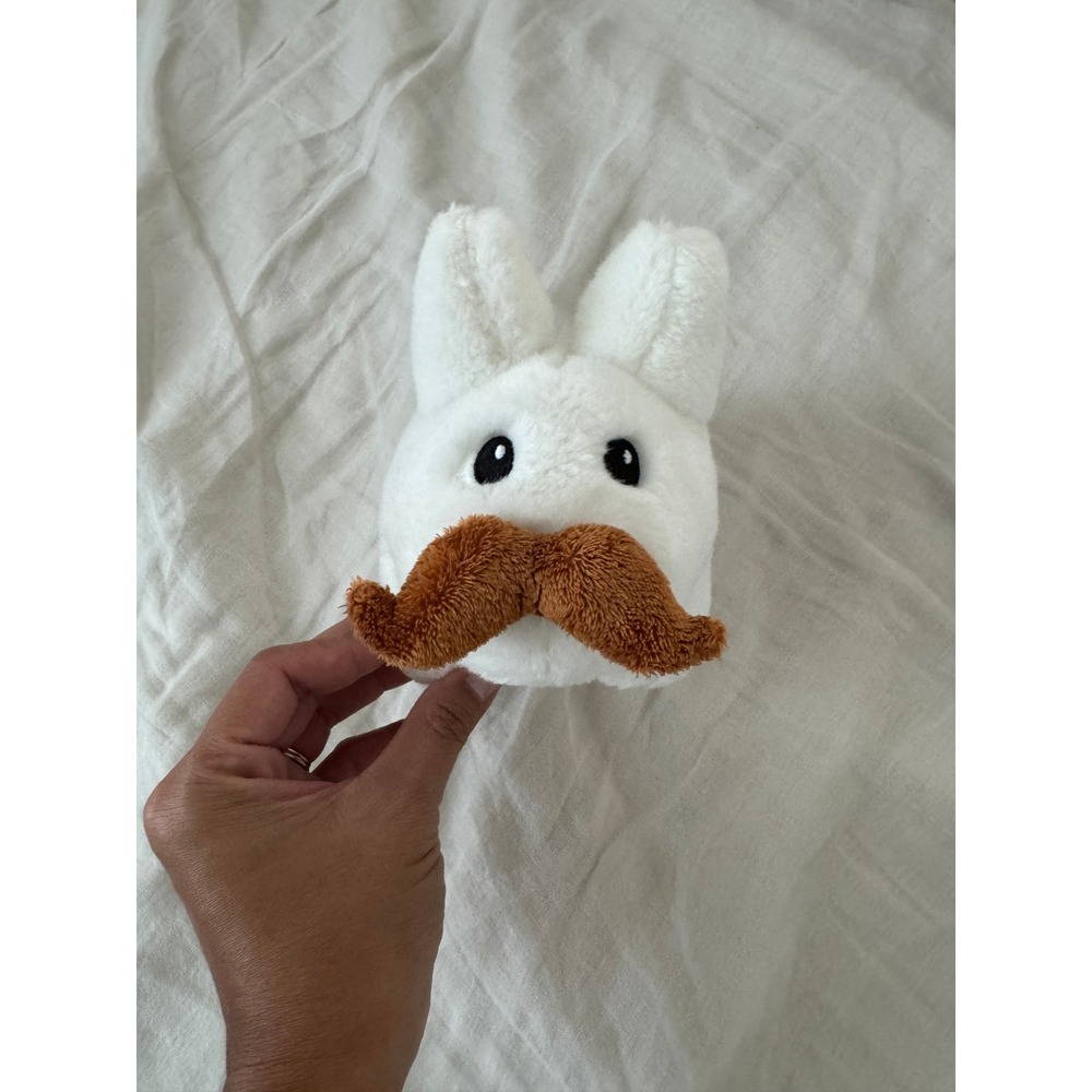 Kidrobot Kozik Labbit Plush White Mustache Designer Toy Collectible 7"